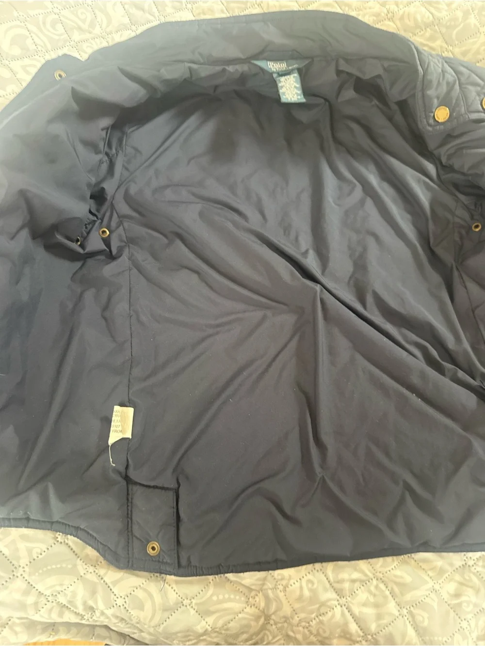 Ralph Lauren Navy Quilted Puffer Jacket with Red Pony